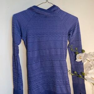 Lululemon Seamless Hooded Long Sleeve Athletic Top – Blue/Purple – Size 4